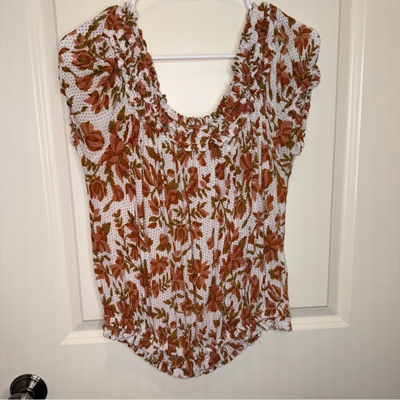 Free People Suki Floral Off Shoulder Top Size XL - Picture 7 of 12